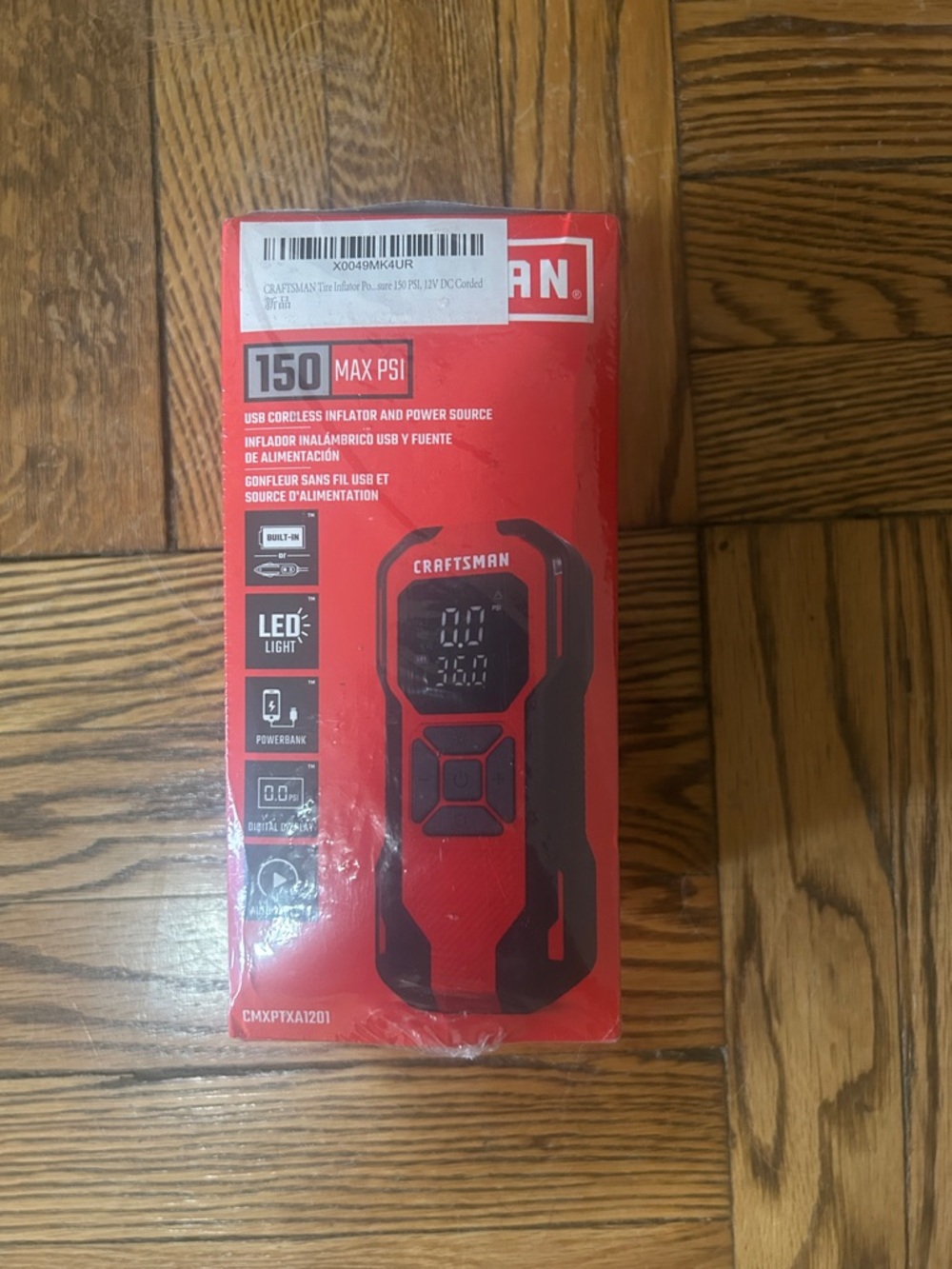 Craftsman Red and Black Portable Tire Inflator - 150 PSI NWT - Picture 2 of 5